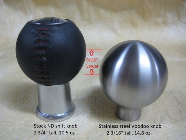 Voodoo knob, Standard, Stainless Steel, Spun - fits Mazda & Nissan
