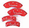 Voodoo Caliper Covers for 2001-2005 Miata (NB), Red powder coat, Silver fill