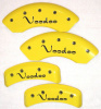 Voodoo Caliper Covers for 2001-2005 Miata (NB), Yellow powder coat, Black fill
